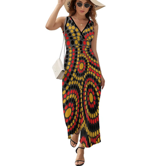 Awesome Aboriginal Dot Art Sleeveless Dress Woman Clothes Prom Dresses Cocktail of Dresses